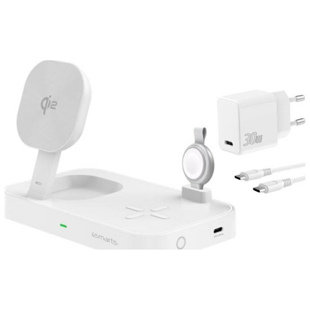cps-ac2290a6b9cc518b8a01a0d3a7a8052d-2025-12-07-04-04-26 Stacja ładująca 4smarts Qi2 Trident z szybką ładowarką MFI do Apple Watch biały - imagine 1