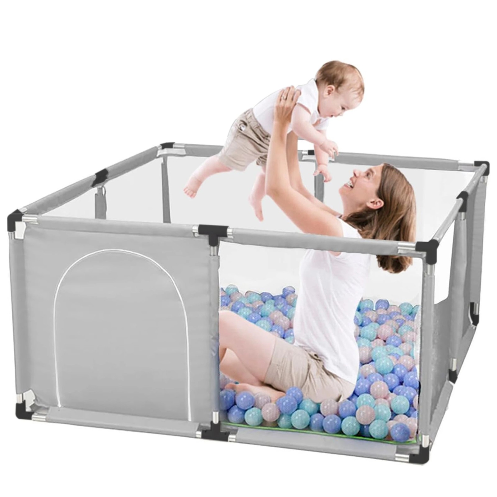 cps-ac2a23c4e1d7070ad9378a8bb2caf2c7-2025-12-05-13-42-22 Extralink Kids Playpen, Dry Pool Playground for Children, Foldable 126x126cm Ball Pit k-458 - imagine 1