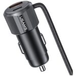 USAMS YT Series CC287 Car Charger 66W 1xUSB-A 1xUSB-C + 2in1 USB-C/Lightning Cable - imagine 3