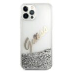 Guess GUHCP12MGLVSSI iPhone 12/12 Pro 6,1" silver hardcase Glitter Vintage Script - imagine 3
