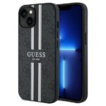 Guess GUHMP15SP4RPSK iPhone 15 / 14 / 13 6.1" black hardcase 4G Printed Stripes MagSafe