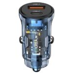 USAMS car charger 1xUSB+1xUSB-C C32 30W Fast Charge blue CC164CC02 (US-CC164)