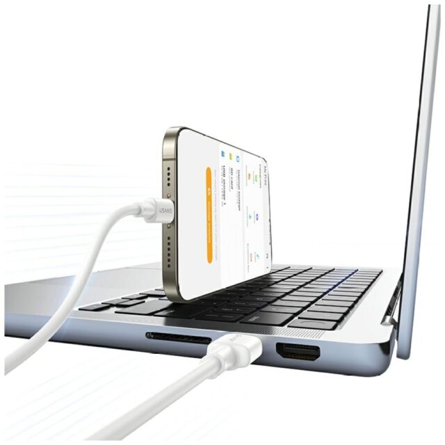 USAMS U90 cable 3A USB-A to USB-C white - imagine 4