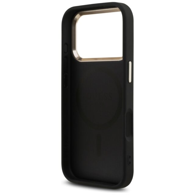 Case Guess 4G Triangle Logo MagSafe for iPhone 17 Pro black gold - imagine 7
