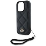 Case Karl Lagerfeld Quilted Initial Logo & Chain Strap for iPhone 16 Pro black - imagine 5