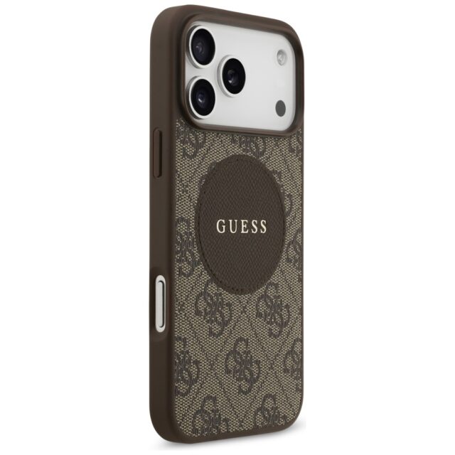 Case Guess 4G Circle Classic Logo        MagSafe for iPhone 17 Pro Max brown - imagine 4