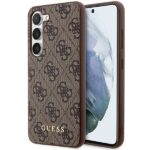 Guess GUHCS23SG4GFBR S23 S911 brown hard case 4G Metal Gold Logo