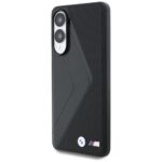 Case BMW Leather Oversized Stripes MagSafe for Samsung Galaxy S25 Edge black - imagine 2