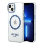 Guess GUHMP14MHTRMB iPhone 14 Plus / 15 Plus 6.7" blue hard case Metal Outline Magsafe
