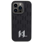 Karl Lagerfeld KLHCP15LPKLPKLK iPhone 15 Pro 6.1" black hardcase Leather Monogram Hot Stamp Me - imagine 3