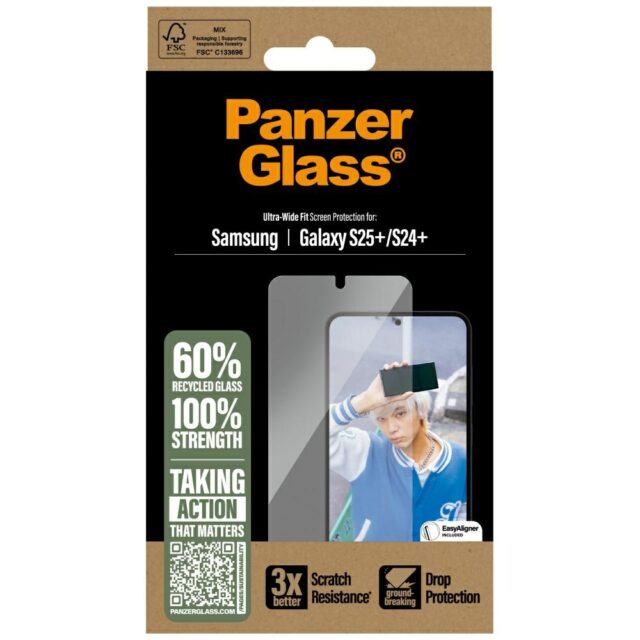 PanzerGlass Ultra-Wide Fit Tempered Glass for Samsung Galaxy S25+ - imagine 4