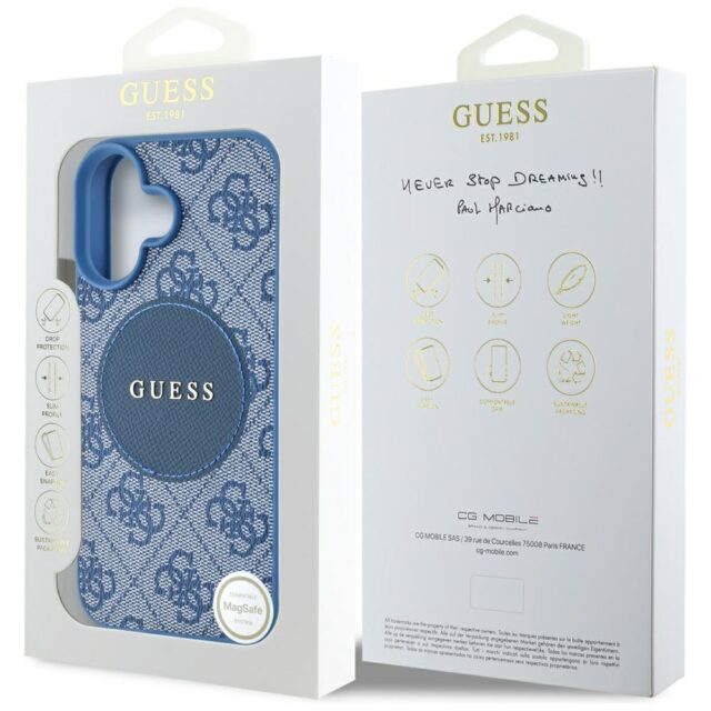 Case Guess 4G Circle Classic Logo MagSafe for iPhone 16 blue - imagine 8