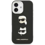 Karl Lagerfeld FW Grained Karl & Choupette Heads Pins & Logo Case for iPhone 17 Black - imagine 3