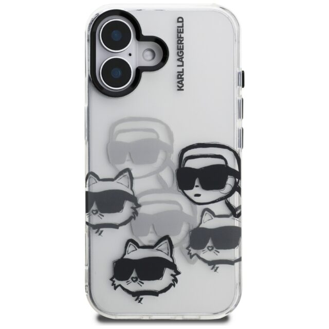 Case Karl Lagerfeld IML Multi K&C Head   Pattern for iPhone 16 transparent - imagine 3