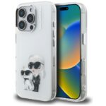 Case Karl Lagerfeld IML Aquarelle Karl   & Choupette & Logo for iPhone 16 Pro white