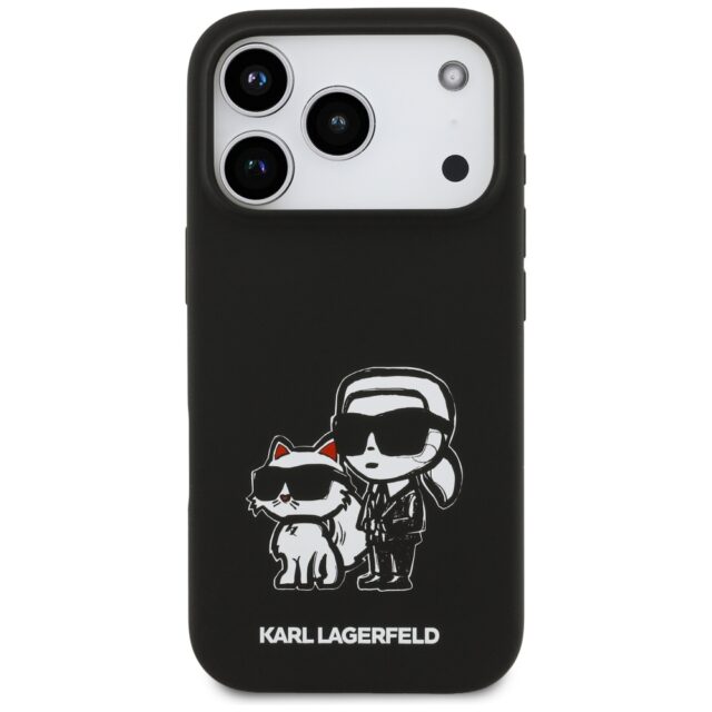Case Karl Lagerfeld Silicone K&C Sketch  & Logo MagSafe for iPhone 17 Pro black - imagine 3