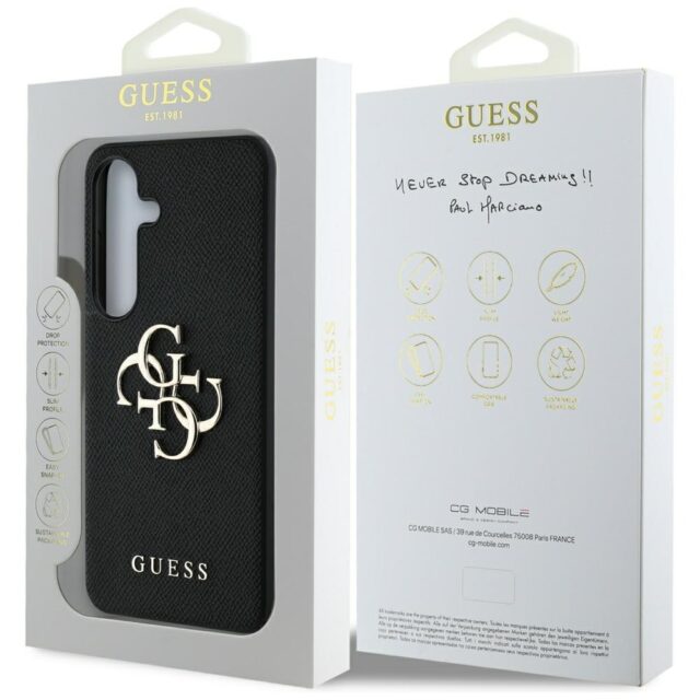 Case Guess Grained Big 4G Logo Small Classic Logo to Samsung Galaxy S25 black - imagine 8