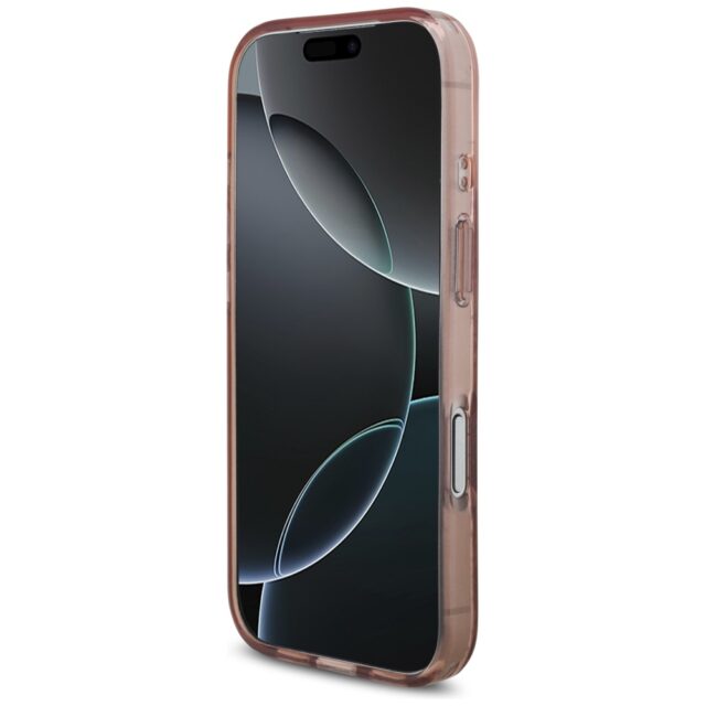 Guess IML Flowers Pearl Strap MagSafe Case for iPhone 17 Pro Pink - imagine 5