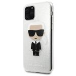 Karl Lagerfeld KLHCN58TPUTRIKSL iPhone 11 Pro silver Glitter Ikonik Karl - imagine 2