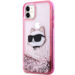 Karl Lagerfeld KLHCN61LNCHCP iPhone 11/XR pink hardcase Glitter Choupette Head - imagine 2