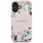 Case Guess Grained Printed Flower Pattern MagSafe for iPhone 16 pink - imagine 3