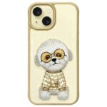 Nimmy case iPhone 15 6.1" khaki Glasses Cool Dog