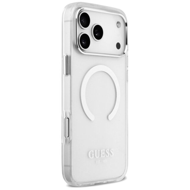 Guess Metal Outline MagSafe case for iPhone 17 Pro Max silver - imagine 4