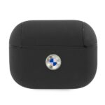 BMW MAPS SBK AirPods Pro cover black Genuine Leather Silver Logo