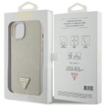 Guess GUHCP15SPCRTHCD iPhone 15 / 14 / 13 6.1"gold hardcase Croco Triangle Metal Logo - imagine 8