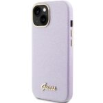 Guess GUHCP15SPGMCSL iPhone 15 / 14 / 13 6.1" lilac hardcase Glitter Glossy Script - imagine 2