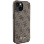 Guess GUHCP15SG4GFBR iPhone 15 / 14 / 13 6.1" brown hard case 4G Metal Gold Logo - imagine 4