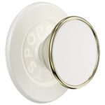 Grip and stand for phone Popsockets Round Luxe Coconut Creme Enamel MagSafe beige 8