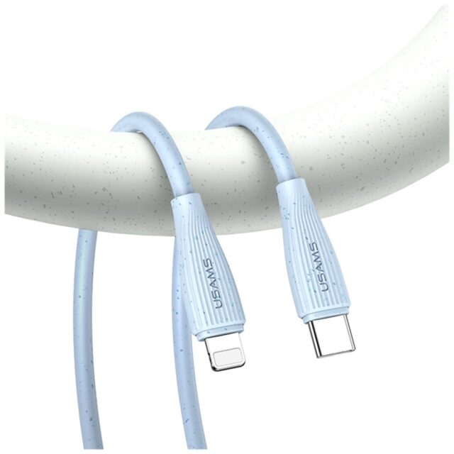 Cable USAMS Green Series SJ717 30W USB-C to Lightning 1m white - imagine 4