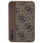 Guess Powerbank 15W GUPB5LP4GEGW 5000mAh brown 4G Leather Metal Logo - imagine 4