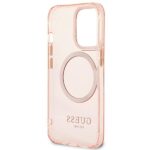 Guess GUHMP13LHTCMP iPhone 13 Pro / 13 6,1" pink hard case Gold Outline Translucent MagSafe - imagine 7