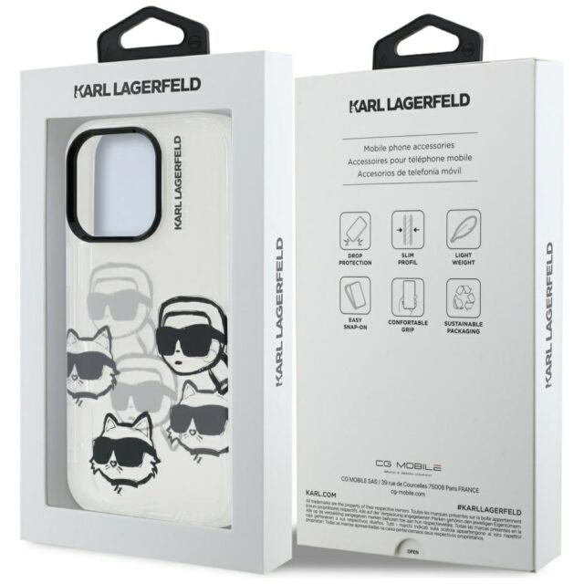 Case Karl Lagerfeld IML Multi K&C Head   Pattern for iPhone 16 Pro Max transparent - imagine 8