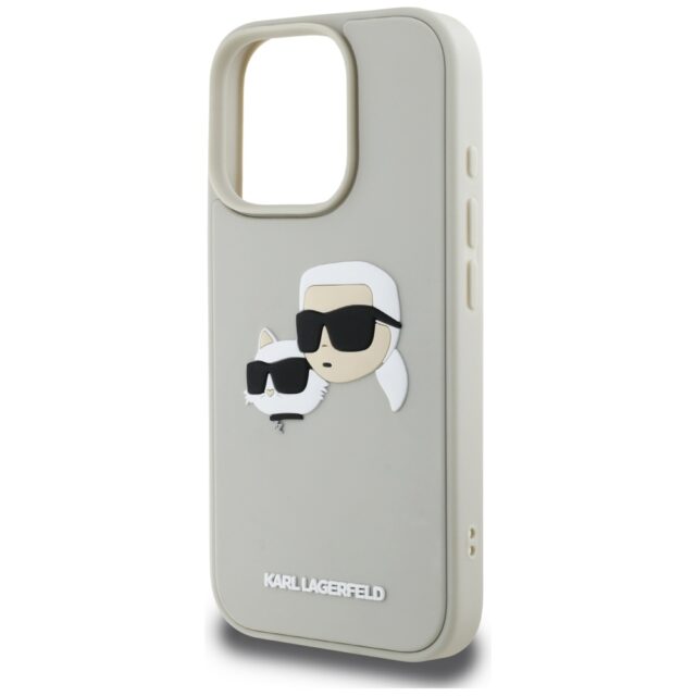 Case Karl Lagerfeld HC 3D Rubber Double Heads to iPhone 16 Pro beige - imagine 6