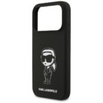 Case Karl Lagerfeld Silicone Karl Sketch & Logo MagSafe for iPhone 17 Pro black - imagine 6