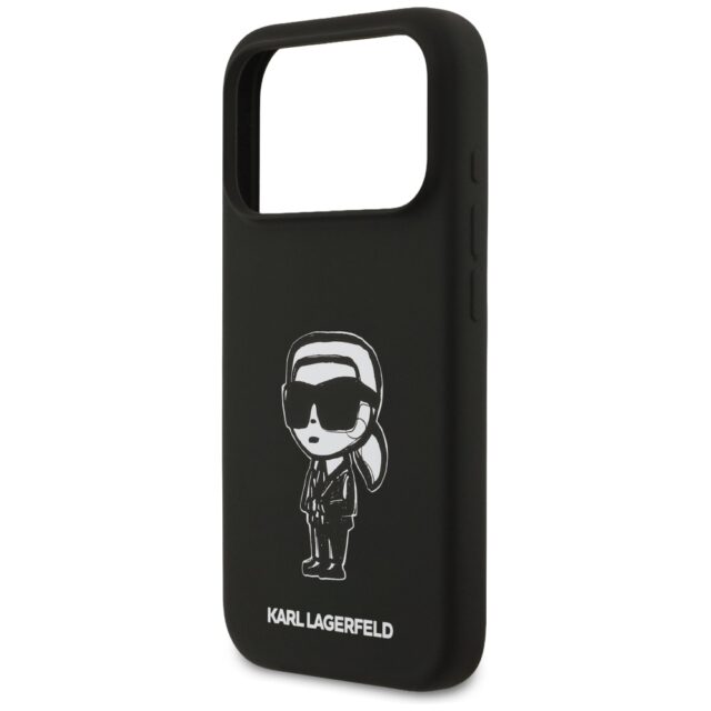 Case Karl Lagerfeld Silicone Karl Sketch & Logo MagSafe for iPhone 17 Pro black - imagine 6