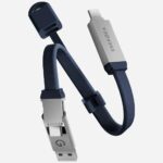 Energea Sheath Key 2-in-1 Cable USB-C to USB-C/USB-A 480Mbps 60W 15cm blue
