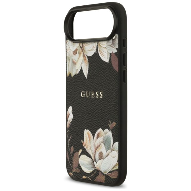 Guess Grained Flowers Classic Logo MagSafe case for iPhone Air black - imagine 6