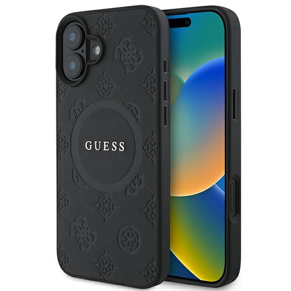 cps-ae1272febcfb4dfa56d6a579477a58ef-2025-12-06-15-48-41 Guess GUHMP16SPSAPSMEK iPhone 16 6.1" black hardcase Saffiano Peony Classic Logo MagSafe - imagine 1