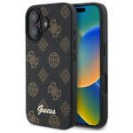 Guess GUHMP16SPGPYSK iPhone 16 6.1" black hardcase Peony Script MagSafe