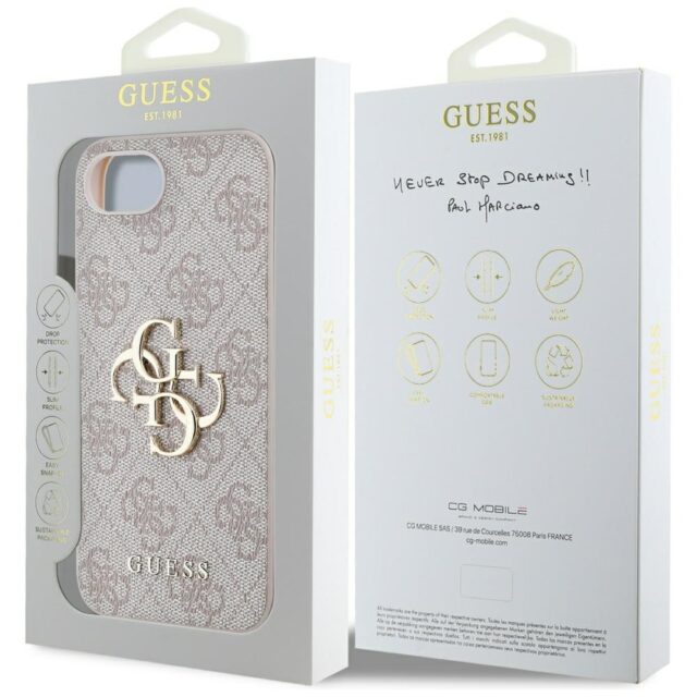 Case Guess 4G Big Logo for iPhone 16e pink - imagine 8