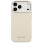 Guess Peony Hot Stamp Script MagSafe Case for iPhone 17 Pro Max Beige - imagine 3