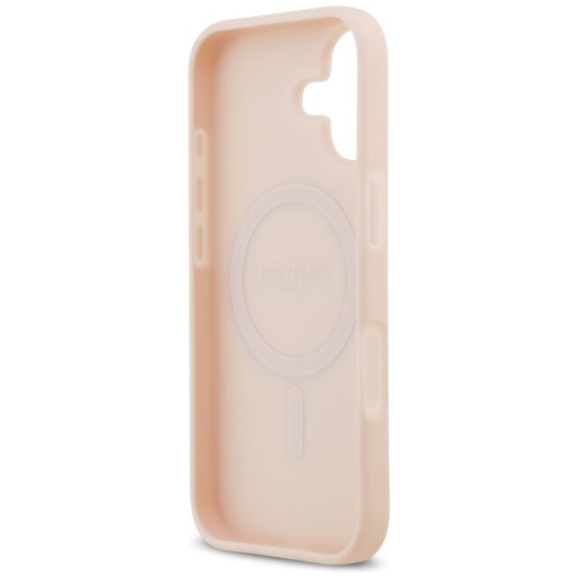 Guess Grained Flowers Classic Logo MagSafe Case for iPhone 17 Pink - imagine 7