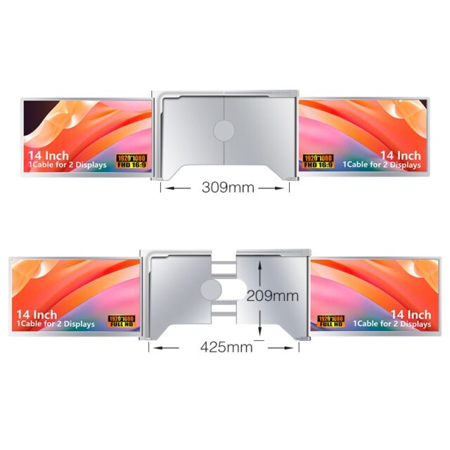 Extralink Smart Life S400 14" Portable Laptop Monitors, 2 Monitors, IPS, 1080p Full HD - imagine 4