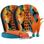 Waboba Battlebird skill game 2x hand rackets 2x shuttlecocks 2x game poles