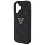 Case Guess Hot Stamp 4G Pattern Triangle Metal Logo for iPhone 16 black - imagine 6