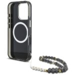 Case Guess Palm Trees Triangle Pearl Strap MagSafe for iPhone 16  Pro Max black - imagine 6